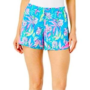 Lilly Pulitzer Ocean Trail Shorts, size large, Formentera Turquoise print, GUC